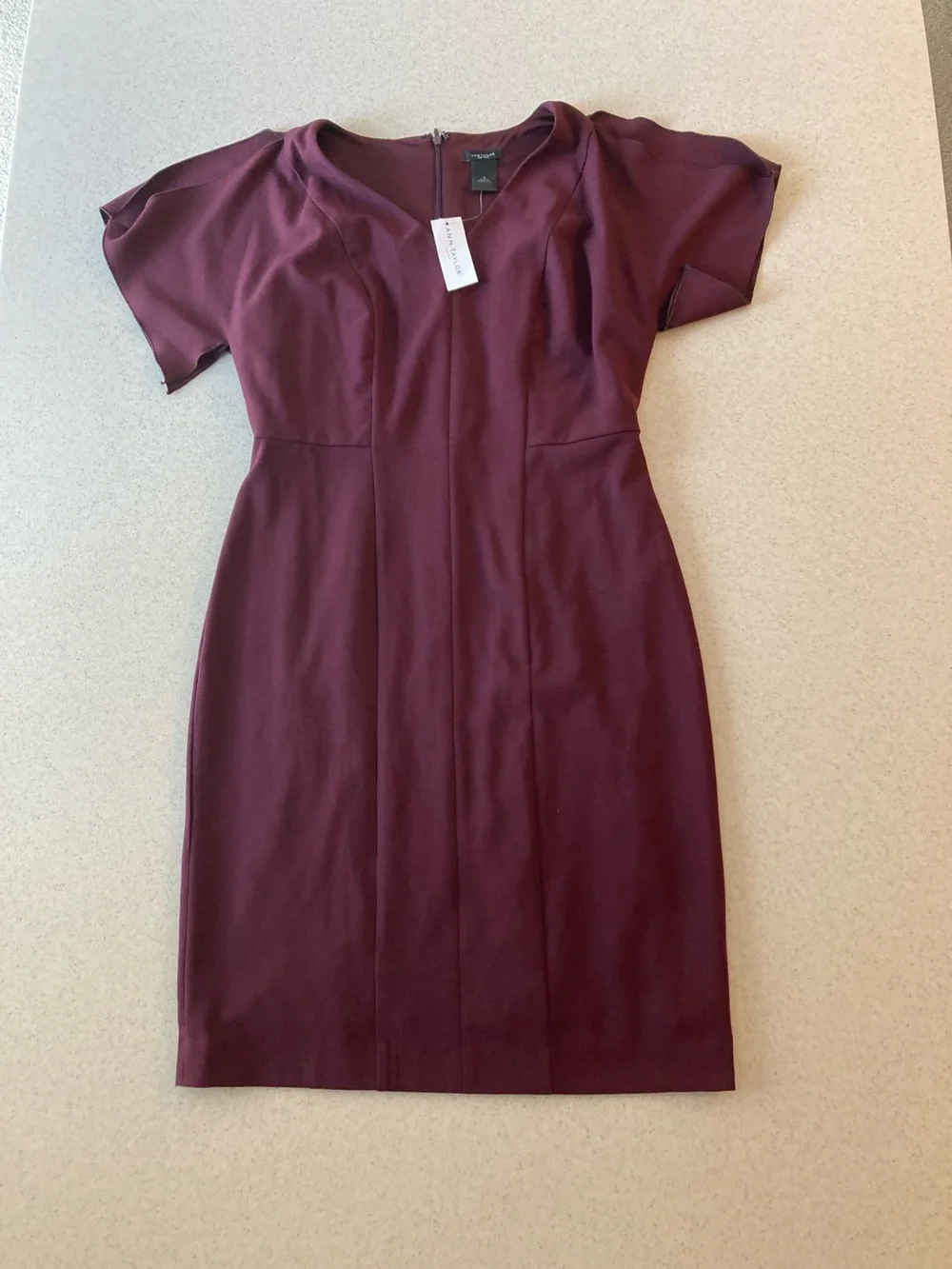 NWT Ann Taylor Wine V-Neck Midi Dress